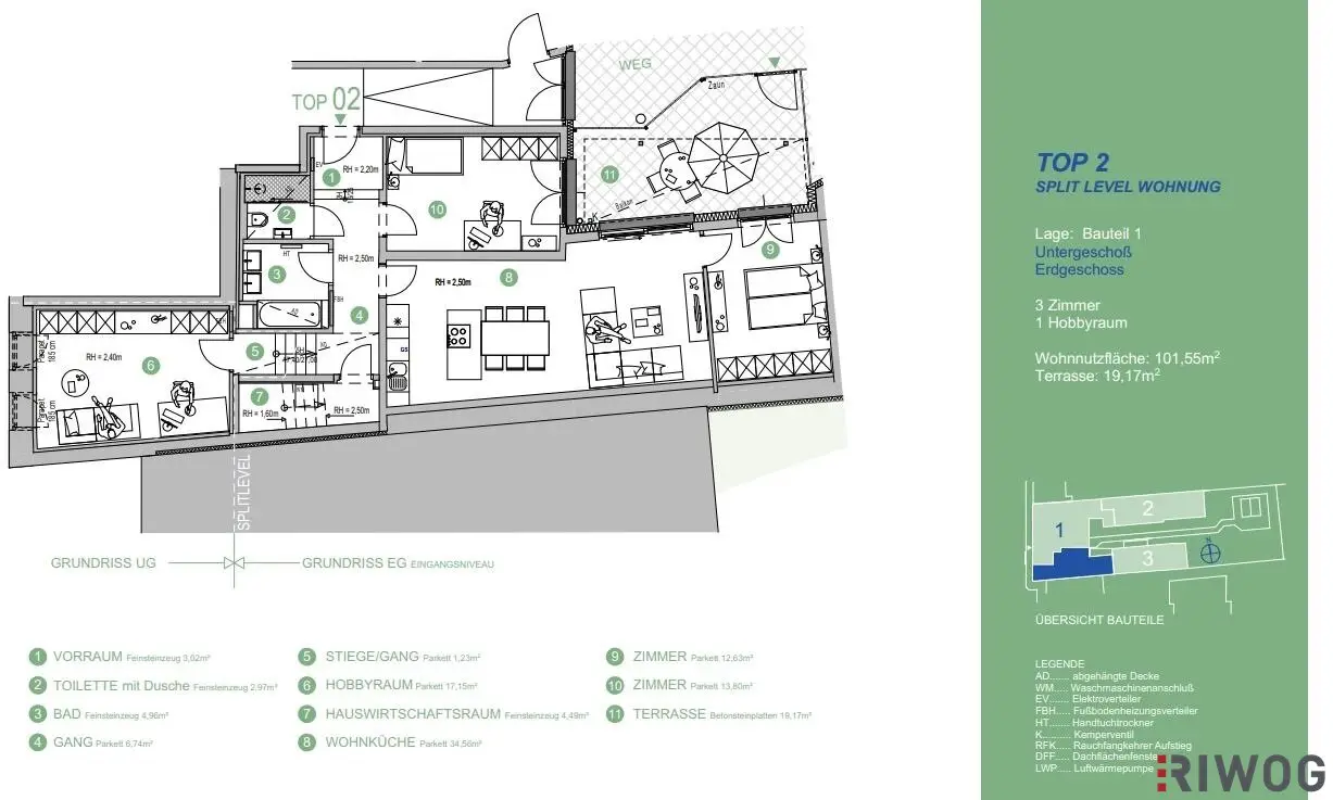 4-room terrace apartment with high-quality fittings in former carriage house