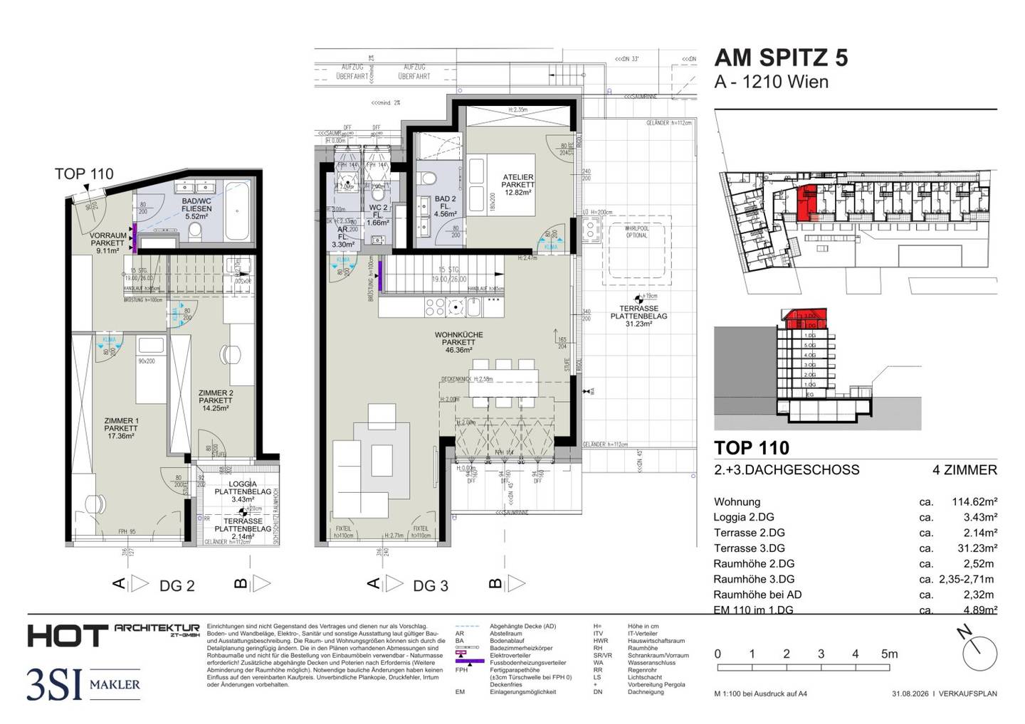 Am Spitz 5: Attic maisonette with terrace and loggia - Your dream of luxurious living above the city roofs