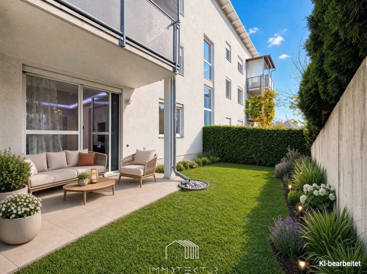 🌿 GARTENWOHNUNG MIT SELTENHEITSWERT – modernes Wohnen mit privatem Grünraum und Tiefgarage