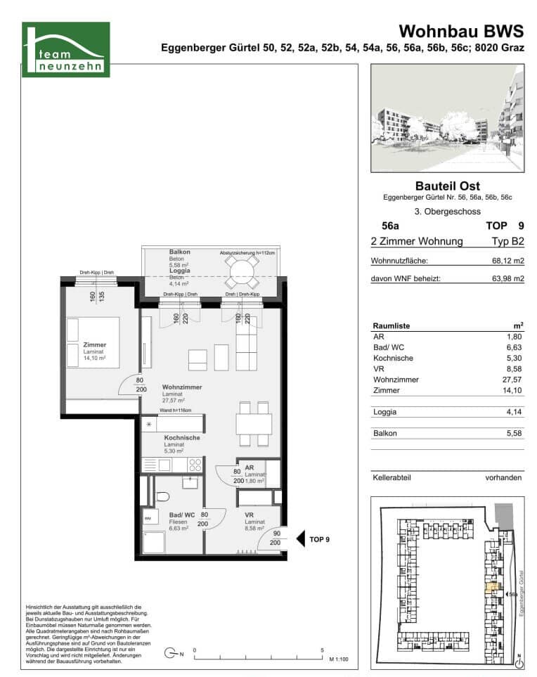 Living at the Pulse of the City - Well laid-out 2-room apartment with balcony and loggia