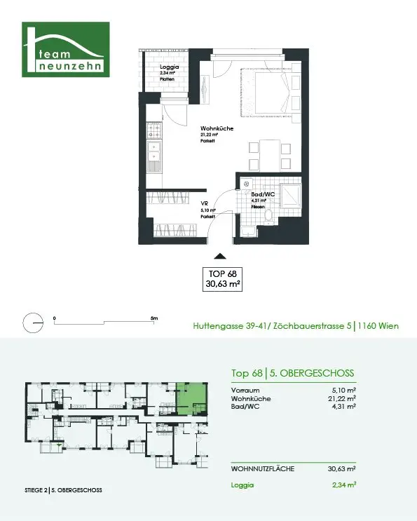 High-quality 1-room apartment with loggia directly at U3 Kendlerstraße Available from 01.01.2027