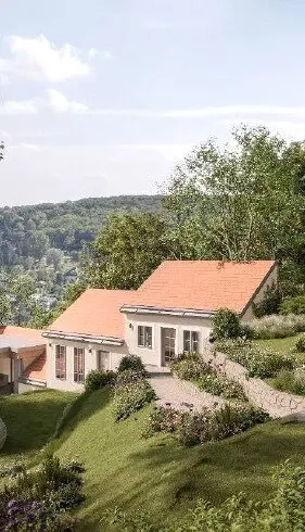 South slope at the Vienna Woods - building-approved residential project with breathtaking view of Vienna - lower house