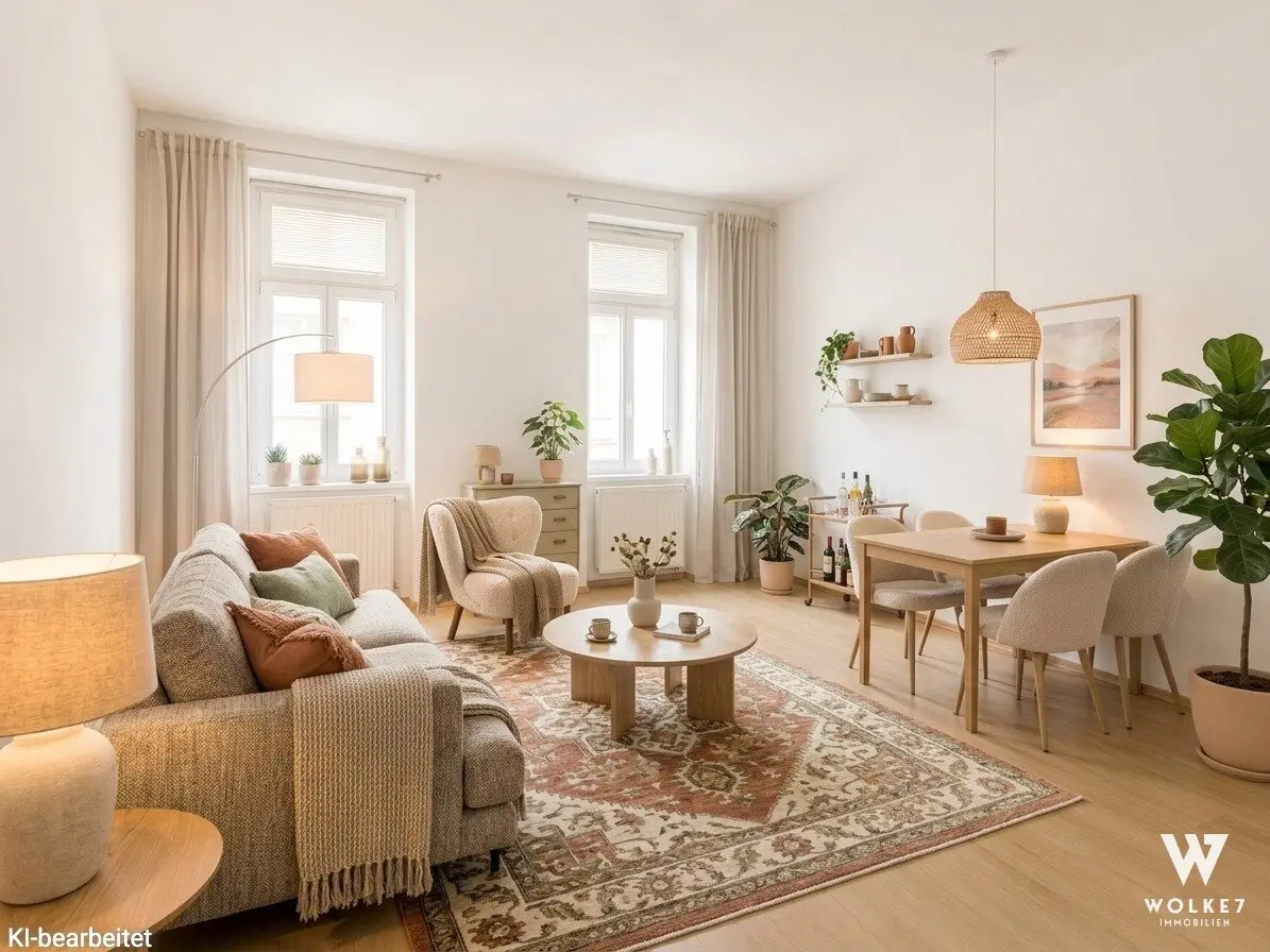 Urban and quiet attractive 2-room apartment with approx. 58 m² near Türkenschanzpark and Kutschkermarkt