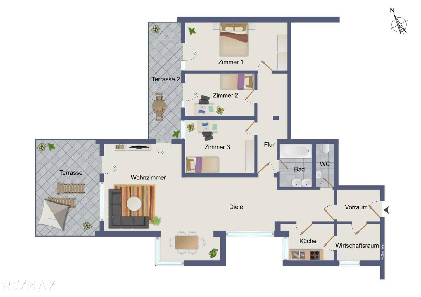 Wohnung mit zwei Westterrassen und Tiefgarage