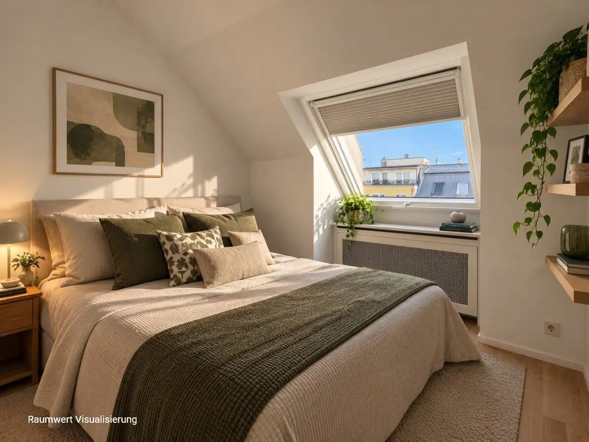 Attic apartment near Brunnenmarkt | approx. 44 m² living area | 2 rooms | 5th floor with elevator | Fitted kitchen | Good public transport connections