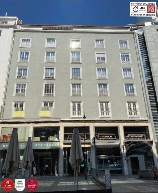 Traum-Wohnung im Herzen Wiens, lichtdurchflutete Altbau-Perle, inmitten der historischen Kulisse des Grabens, geringe Betriebskosten