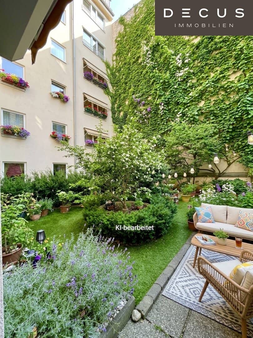 4-room flat (shared apartment) with quiet courtyard terrace | furnished or unfurnished