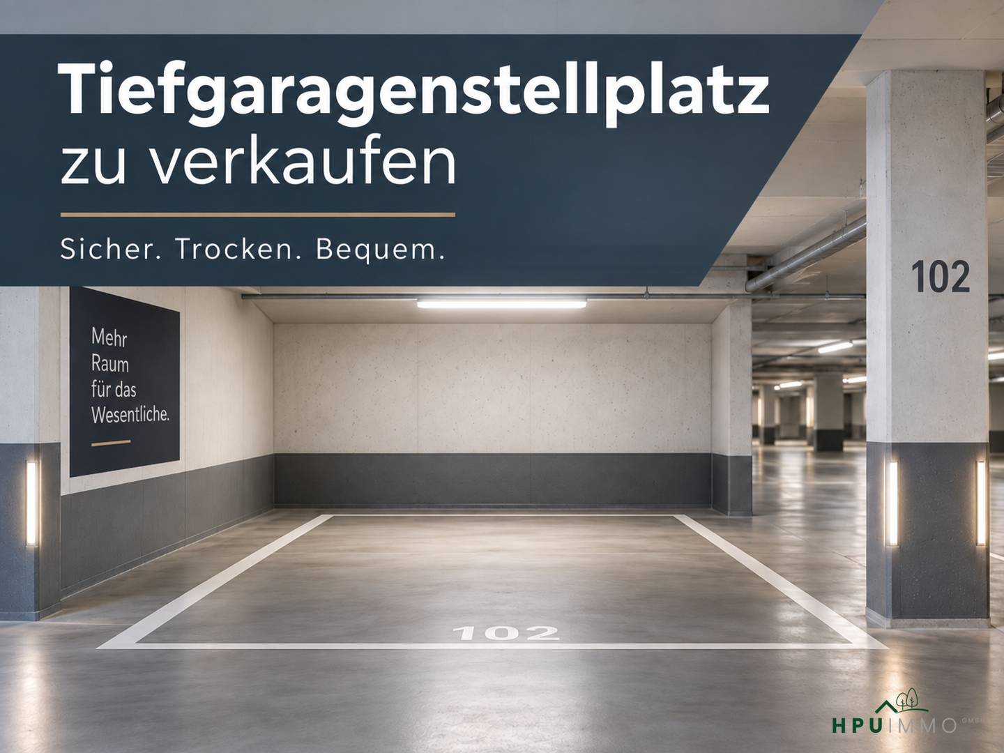 Großer XL Tiefgaragenplatz im Neubau Anlegerwohnung
