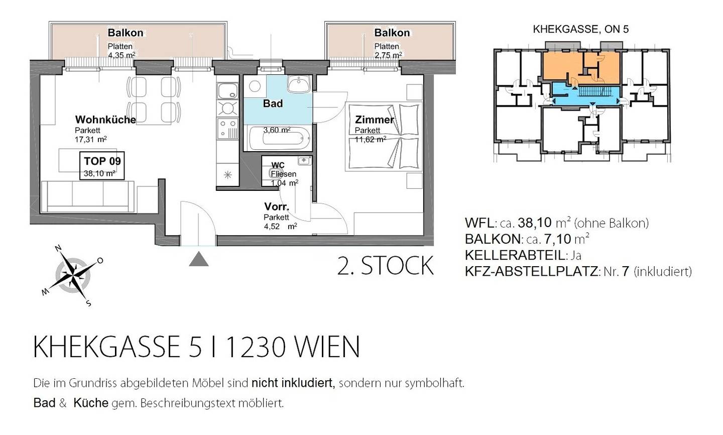 2 Zimmer I 2 Balkone I Neubau I 1 Garagenplatz in der hauseigenen Garage inkludiert