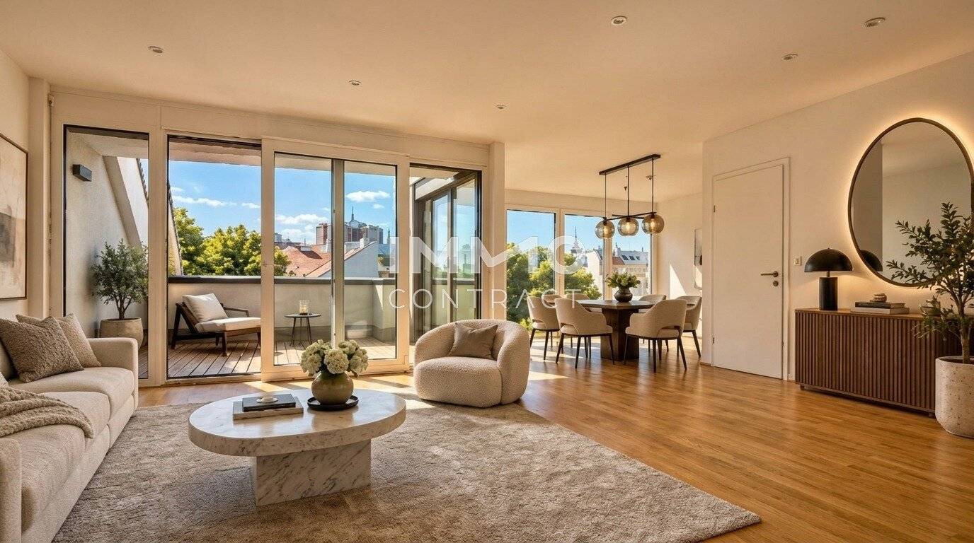 Rooftop Living nahe Mariahilfer Straße – Dachgeschoss-Erstbezug mit privaten Freiflächen