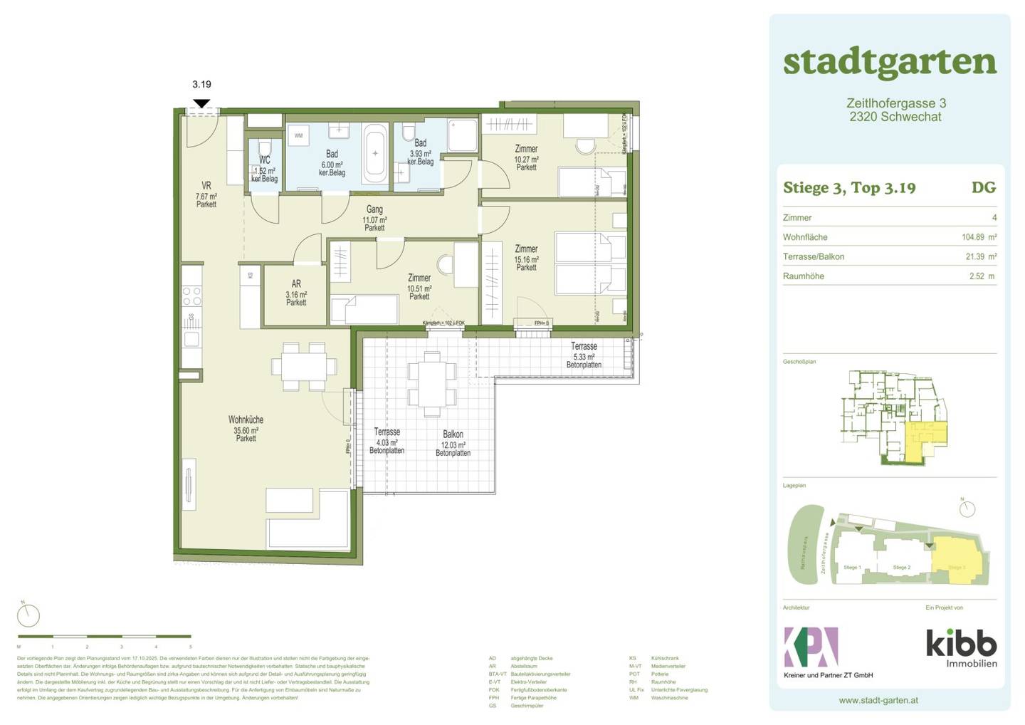 Stadtgarten. Condominium apartments at Rathauspark Schwechat