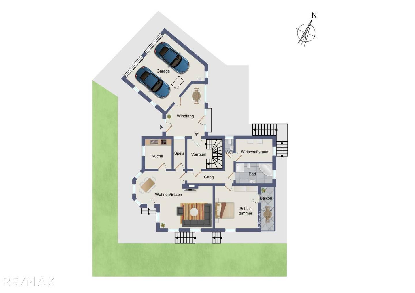 Sonnige familienwohnung mit Garten und Sauna