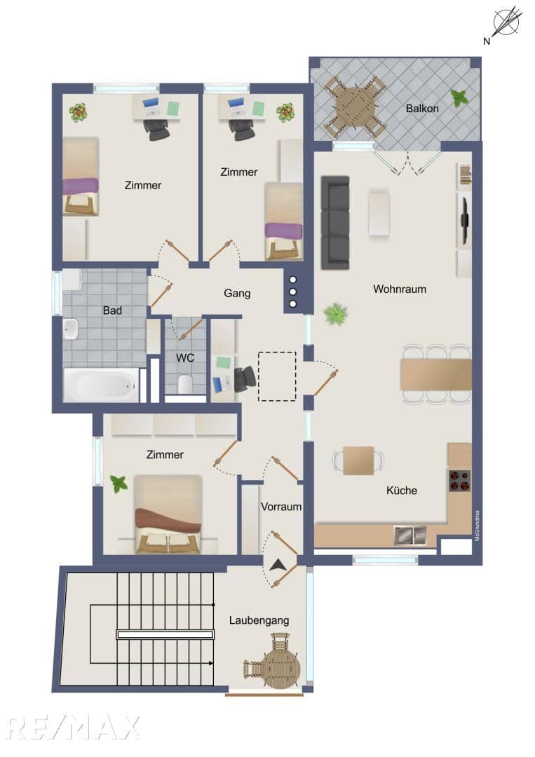 Bright apartment near city beach with south balcony