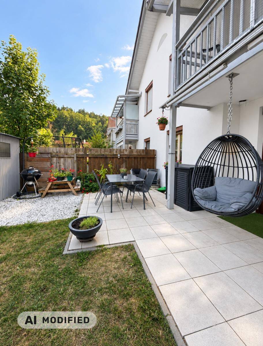 Erdgeschosswohnung mit Garten und Holzofen