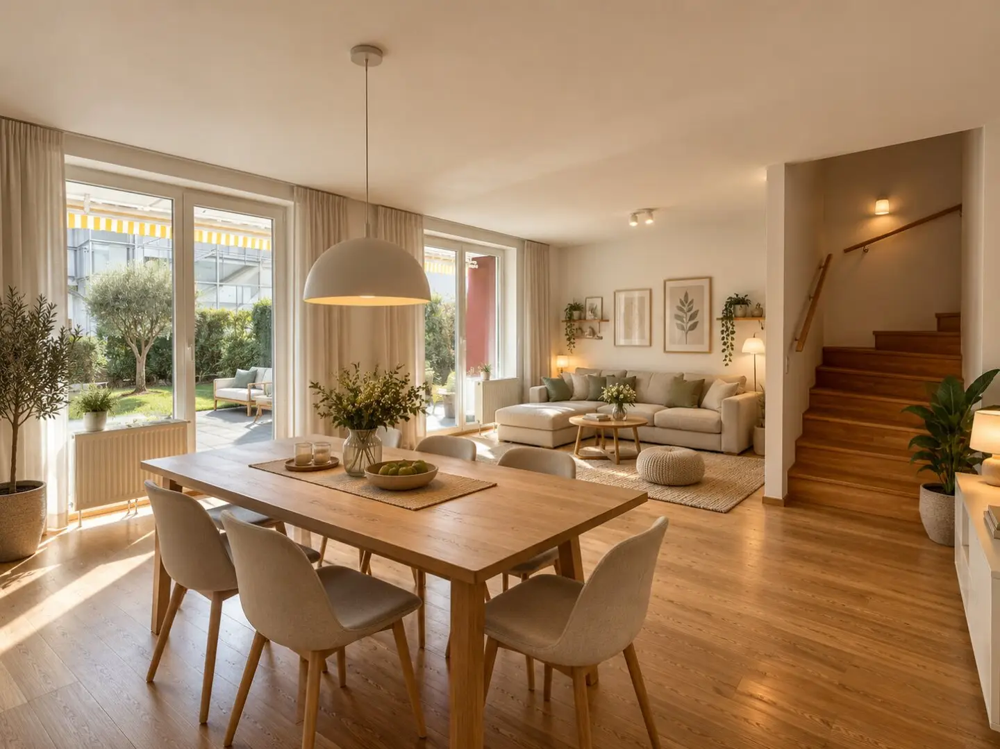 100 m² living feeling on two levels | 4-room garden maisonette with south terrace and balcony | Including underground parking space