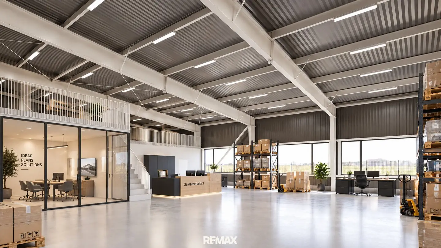 Großzügige Gewerbehalle mit ca. 400 m² & hoher Raumhöhe in Leopoldsdorf