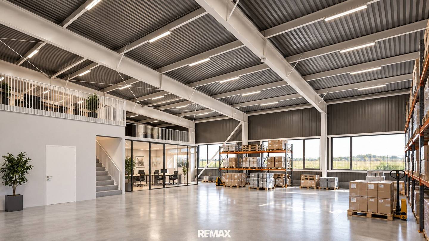 Spacious commercial hall of approx. 400 m² with high ceiling in Leopoldsdorf