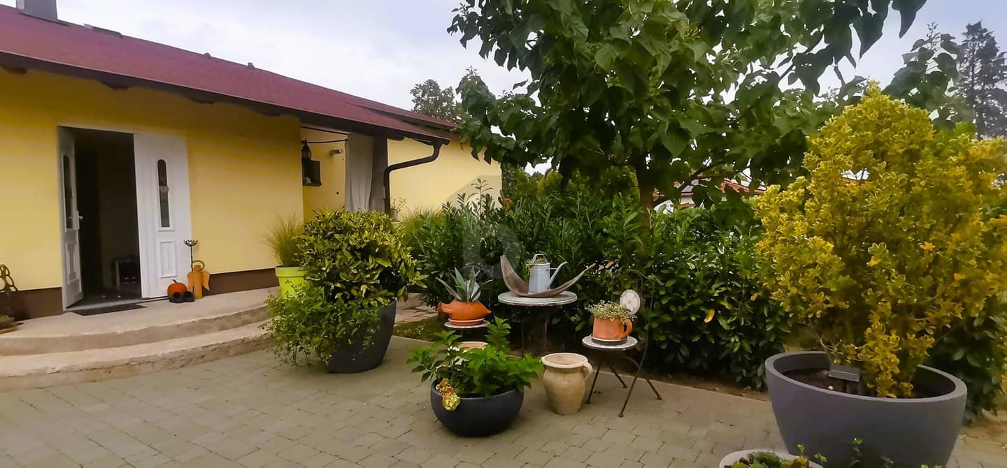 Gartenparadies mit Schwedenofen Familienwohnung und Doppelgarage