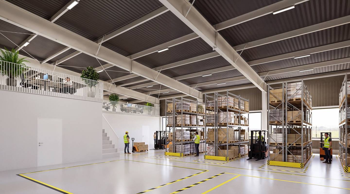 Ground-level storage and commercial halls in Leopoldsdorf near Vienna