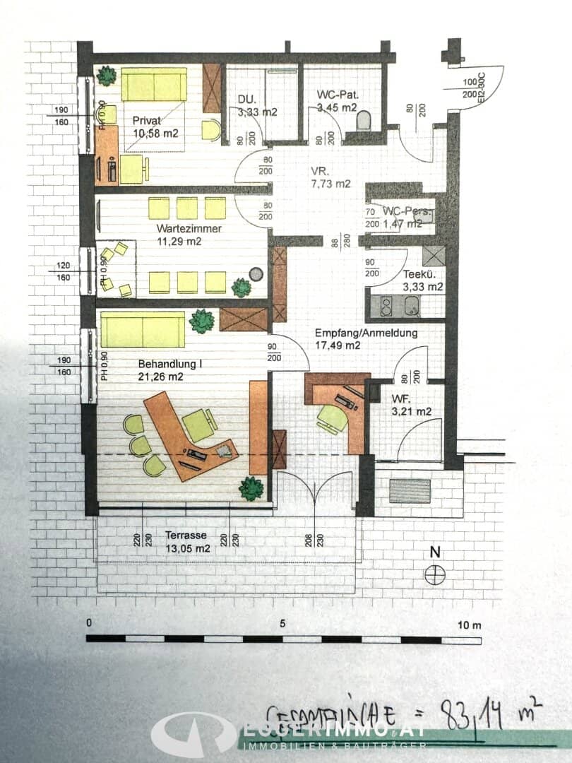 5700 Zell am See: NEARLY NEW MEDICAL PRACTICE / PRACTICE / OFFICE 85m² on the ground floor with 4 PARKING SPACES