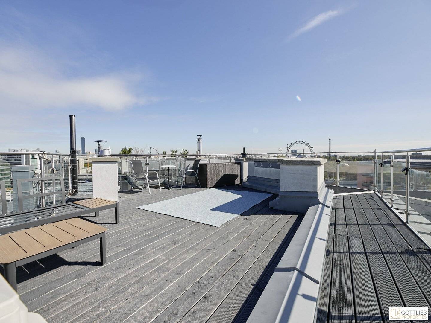 Bestlage Prater für Expats! Exklusiv möbliertes 4-Zimmer-Penthouse mit Panorama-Dachterrasse