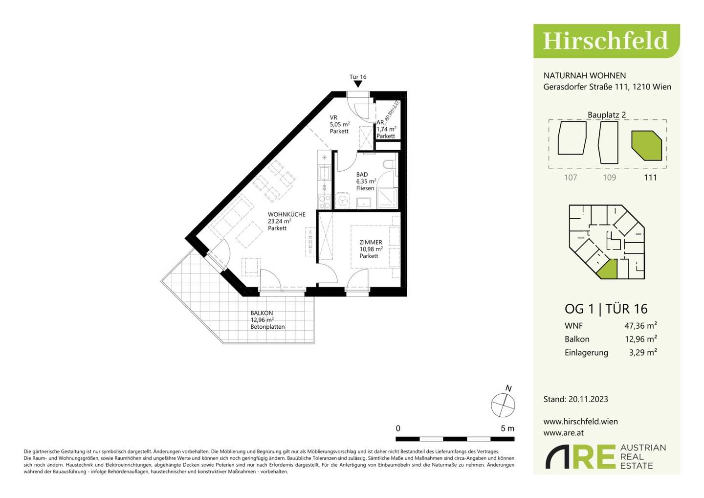 FROM SEPTEMBER: Like-new 2-room apartment with balcony – HIRSCHFELD