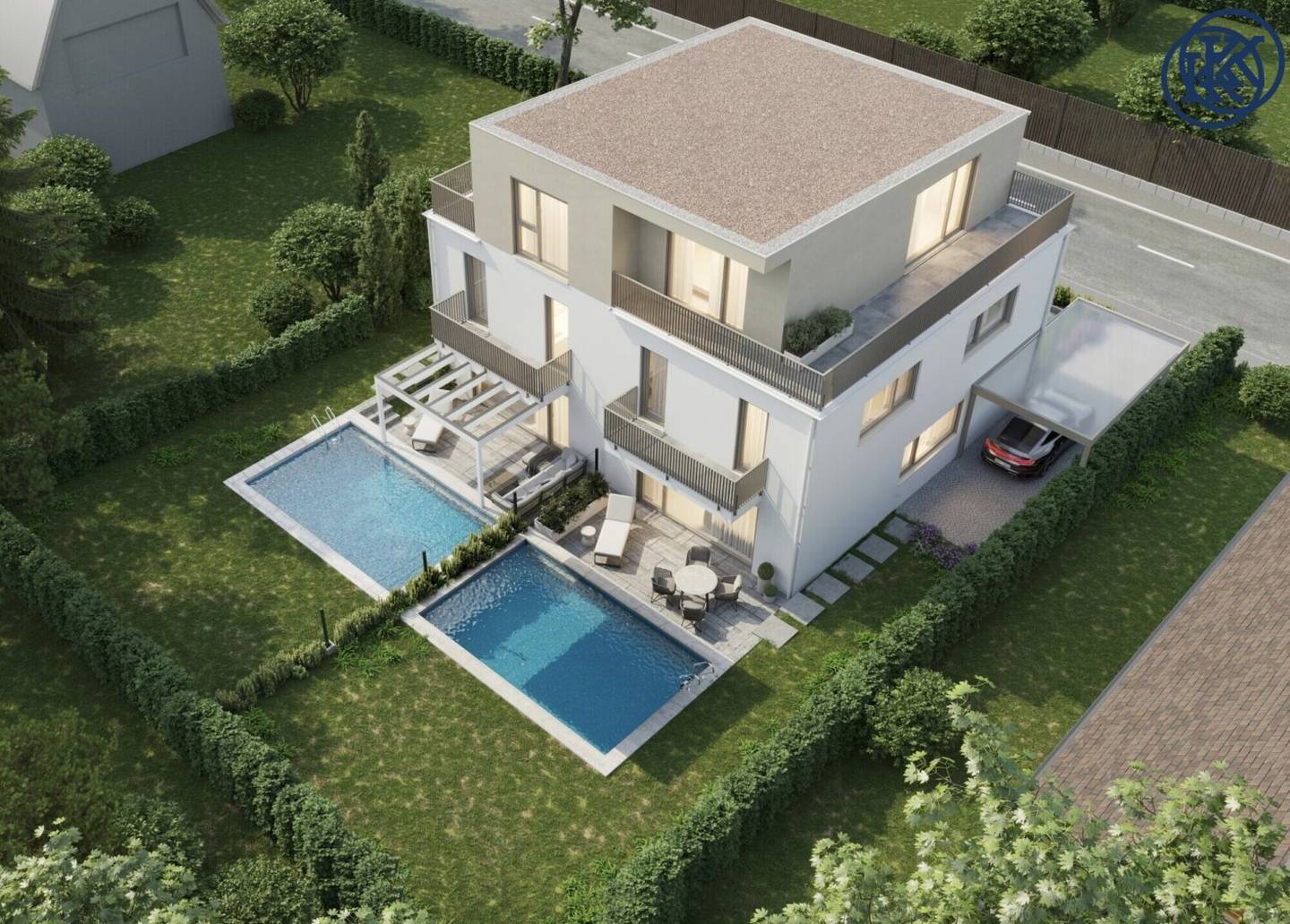 Summer in your own garden: New build highlight with pool near Vienna