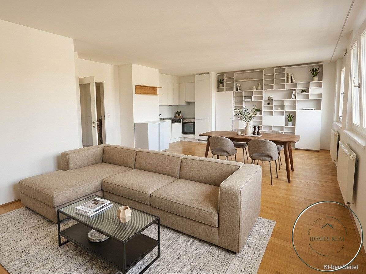 Attic apartment with sunny balcony &amp; thoughtful floor plan in sought-after Margareten location
