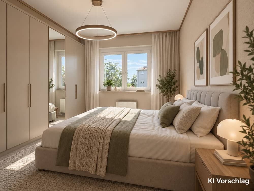 Apartment with balcony and distant view in quiet location