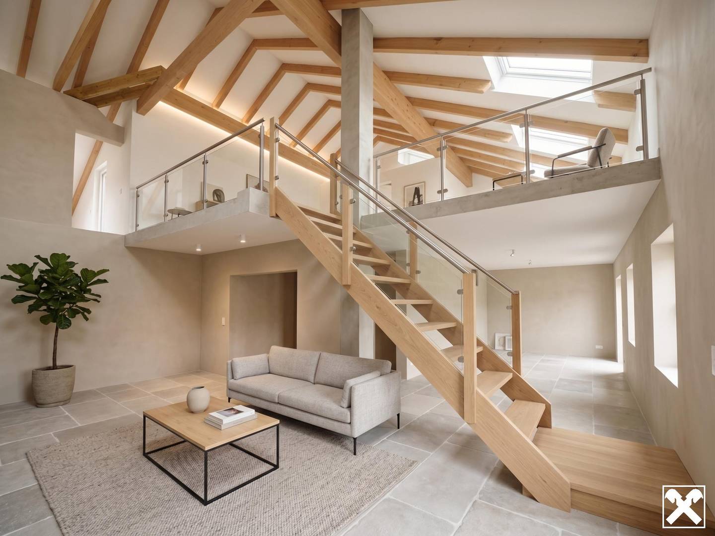 Investment apartment with large courtyard garden and attic potential