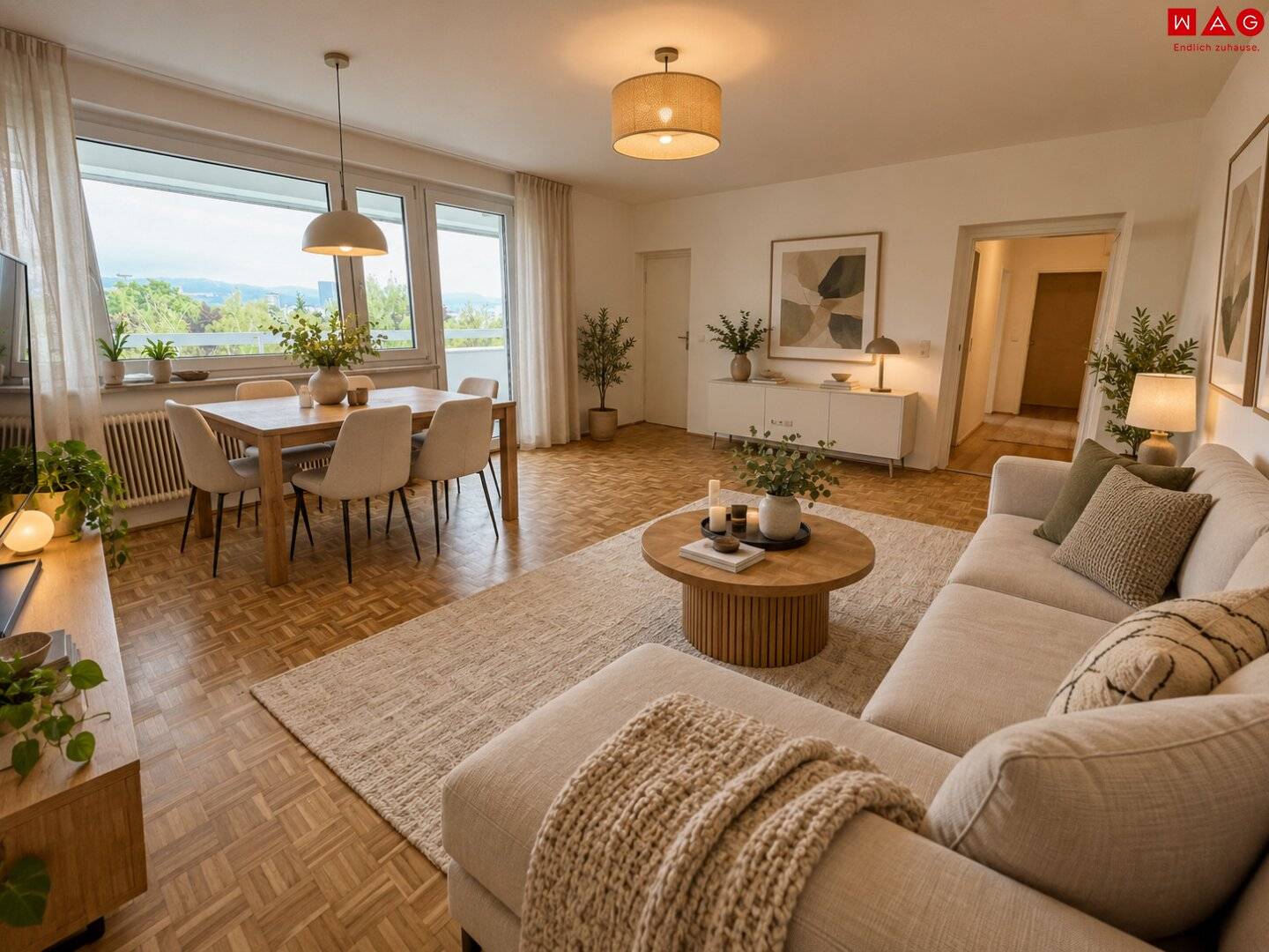 Very inviting, spacious 2-room apartment with loggia! In the Niedernhart/Spallerhof district directly next to the Vital and shopping center Muldenstraße!