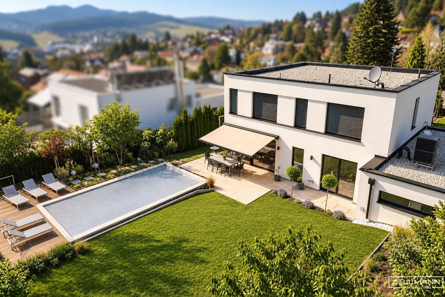GABLITZ | MODERNE NEUBAUVILLA MIT PANORAMABLICK – RUHE, WEITBLICK & SPEKTAKULÄRE SONNENUNTERGÄNGE ÜBER GABLITZ | ZELLMANN IMMOBILIEN