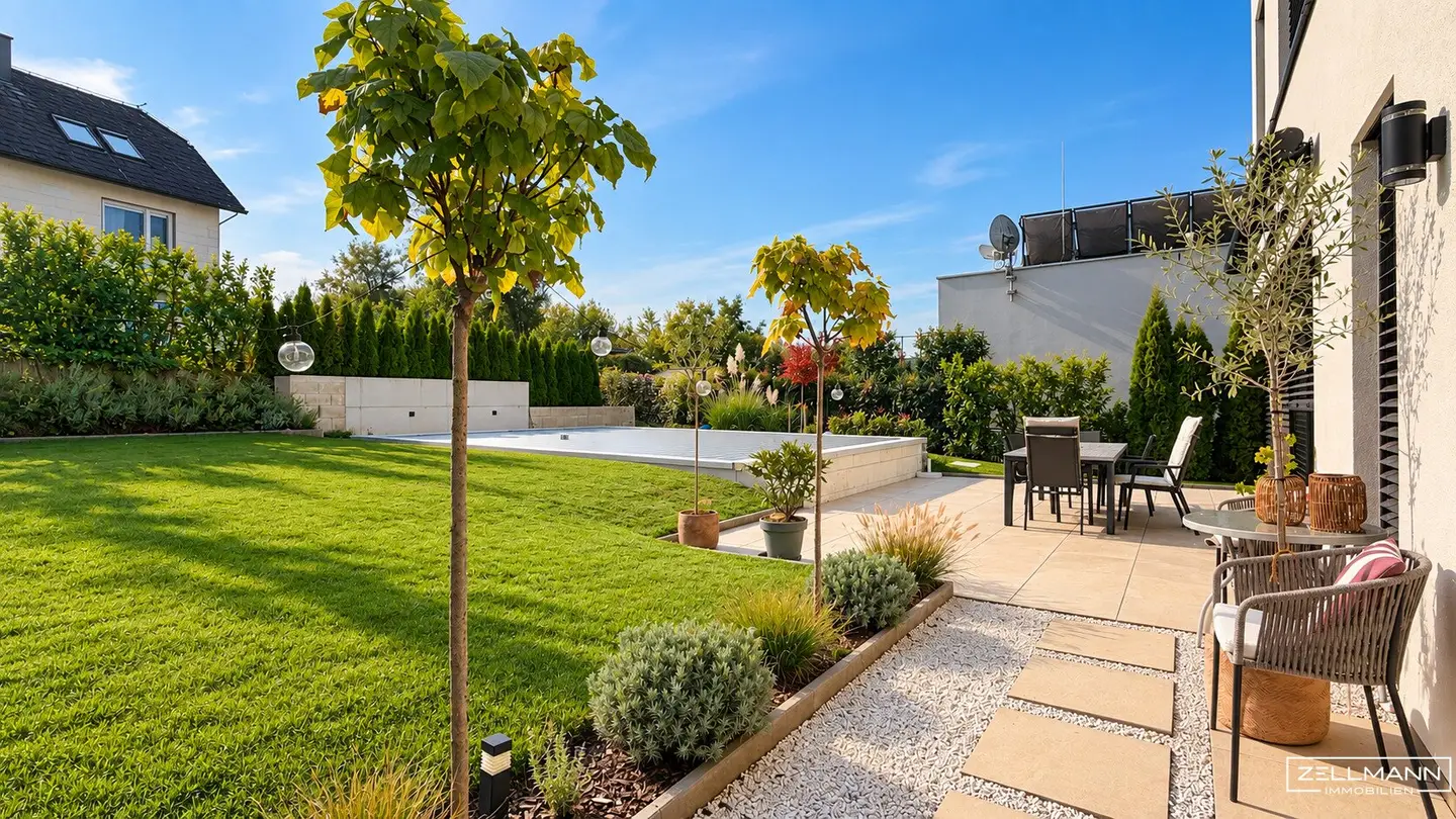 GABLITZ | MODERNE NEUBAUVILLA MIT PANORAMABLICK – RUHE, WEITBLICK &amp; SPEKTAKULÄRE SONNENUNTERGÄNGE ÜBER GABLITZ | ZELLMANN IMMOBILIEN