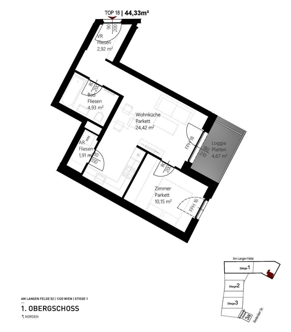 2-room new-build apartment including complete kitchen, loggia and cellar compartment/ ALF52 Top 1-18