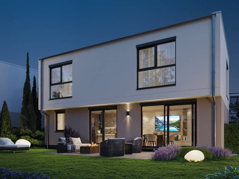 Family apartment with private garden and parking space