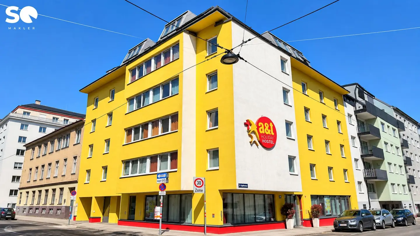 # SQ - HOTEL-/HOSTEL-INVESTMENT IN 1100 WIEN 75 Zimmer | ca. 280 Betten | ca. 2.565 m² Gesamtnutzfläche | Tiefgarage