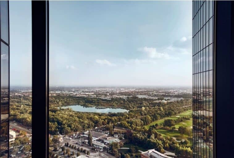 Loft apartment in Twin Tower with wide city view