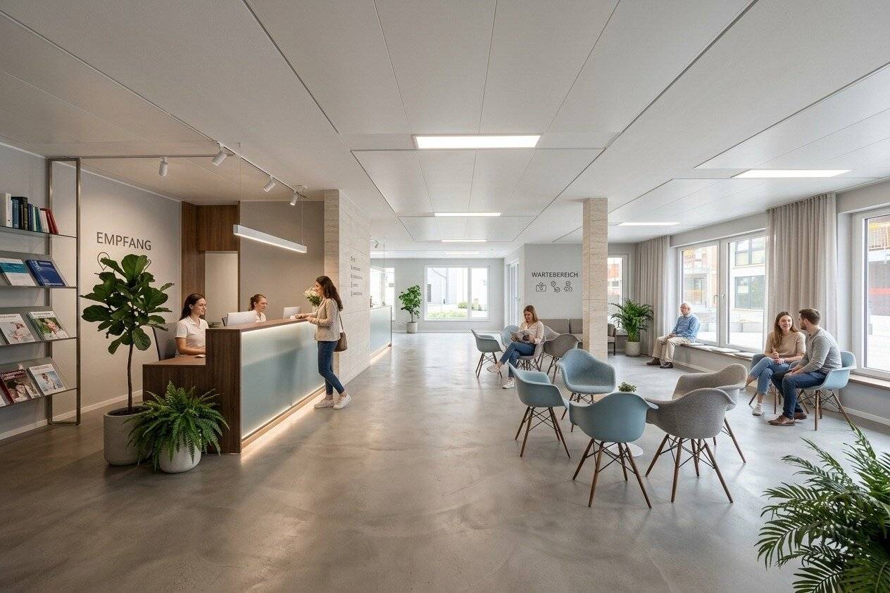 Modern practice rooms divisible into two medical practices