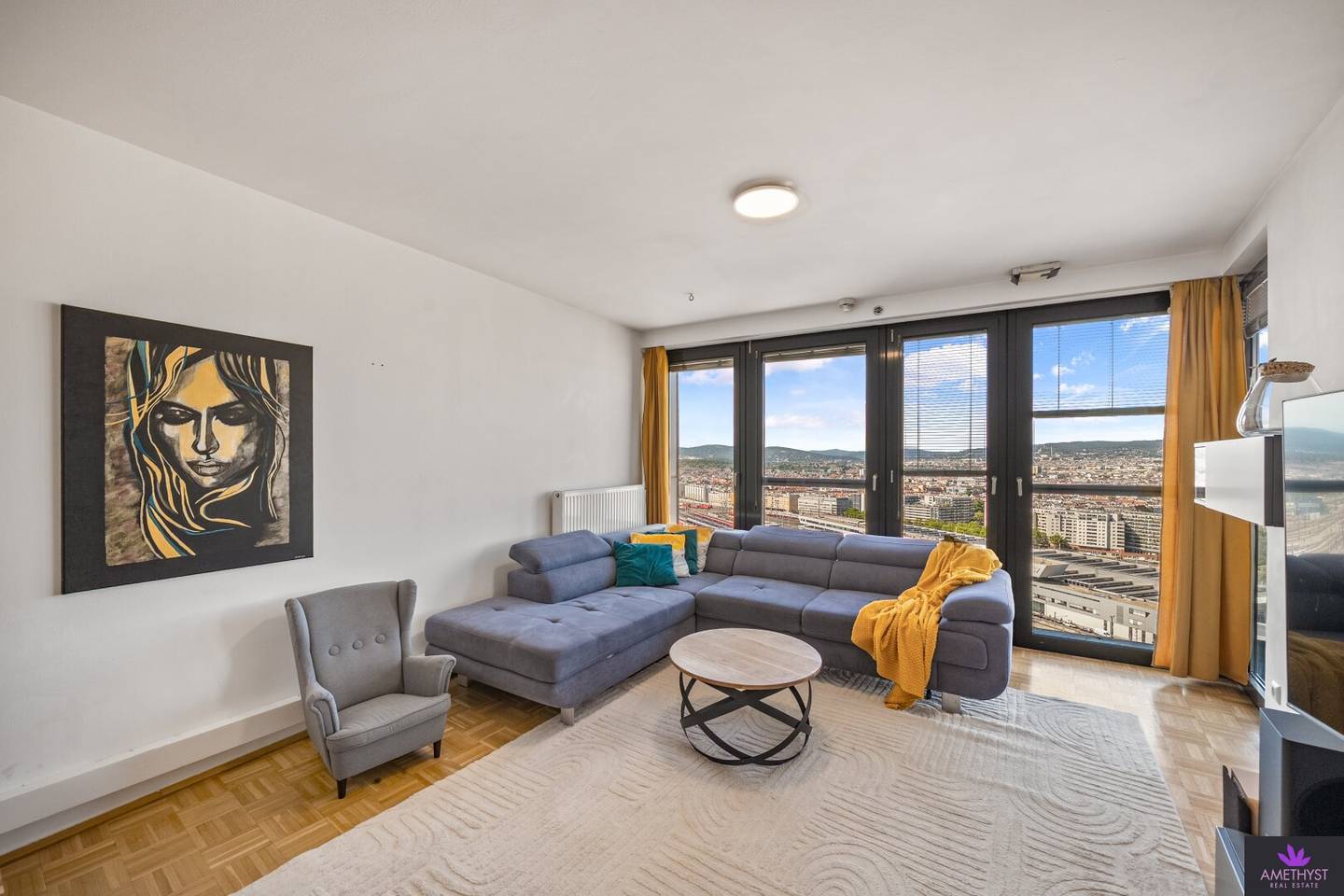 Kosmopolitisches Lebensgefühl über den Dächern Wiens – 3 Zimmer im 20. Stock mit Panorama-Loggia &amp; „Stadt in der Stadt“-Lebensqualität