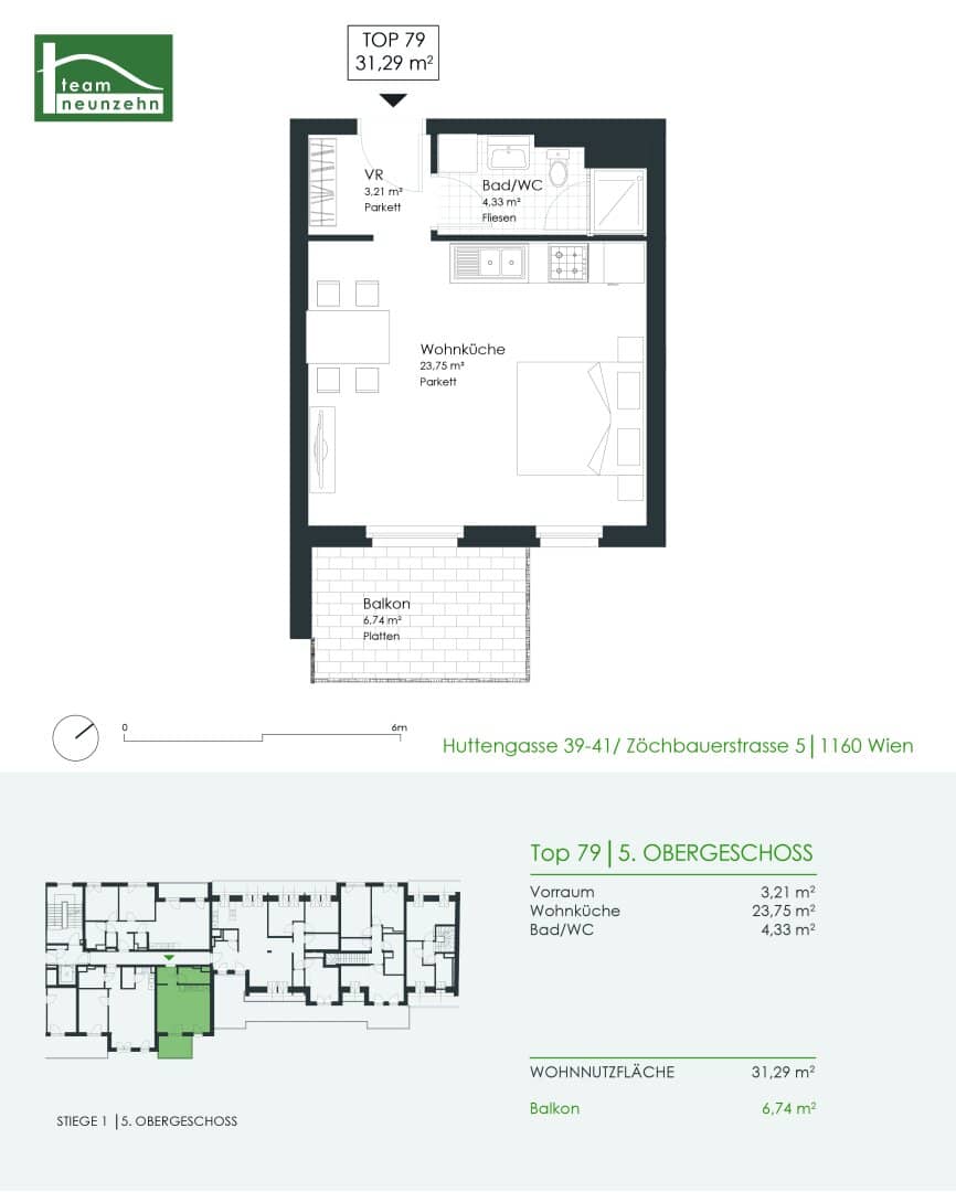 High-quality second-occupancy apartment with balcony directly at U3 Kendlerstraße Available from March