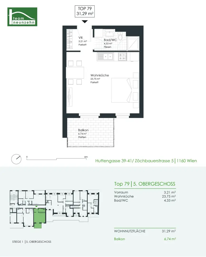 High-quality second-occupancy apartment with balcony directly at U3 Kendlerstraße Available from March
