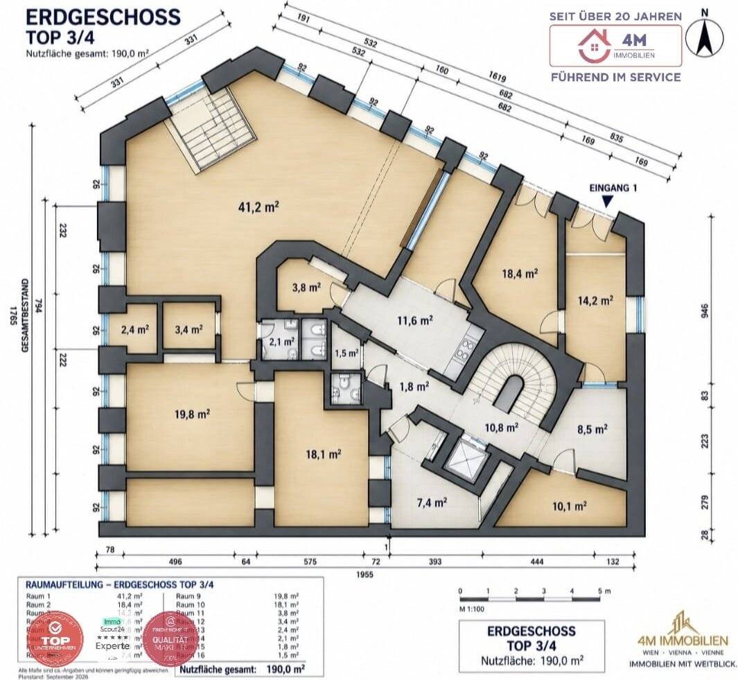 Representative office of approx. 190 m² near U4 Pilgramgasse