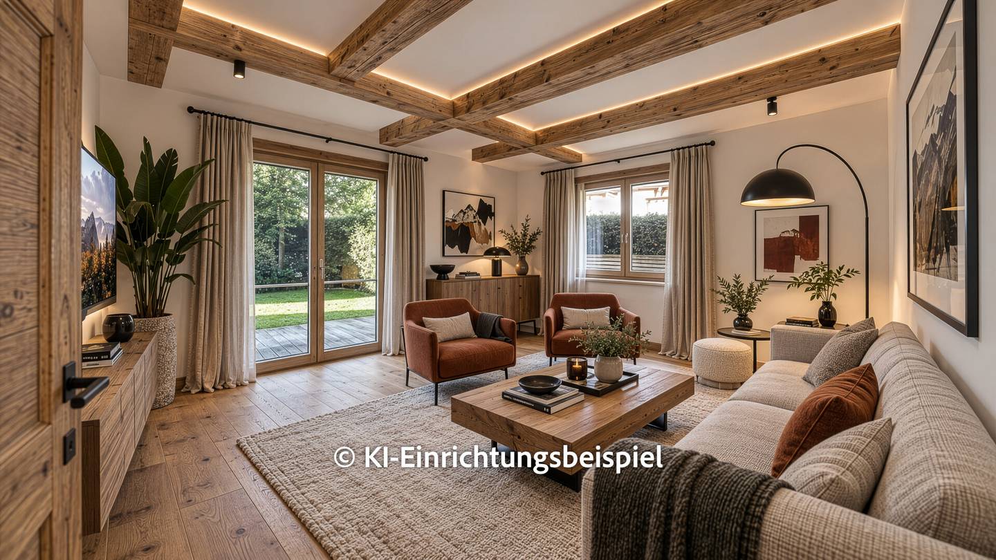Erdgeschosswohnung with private garden and mountain view