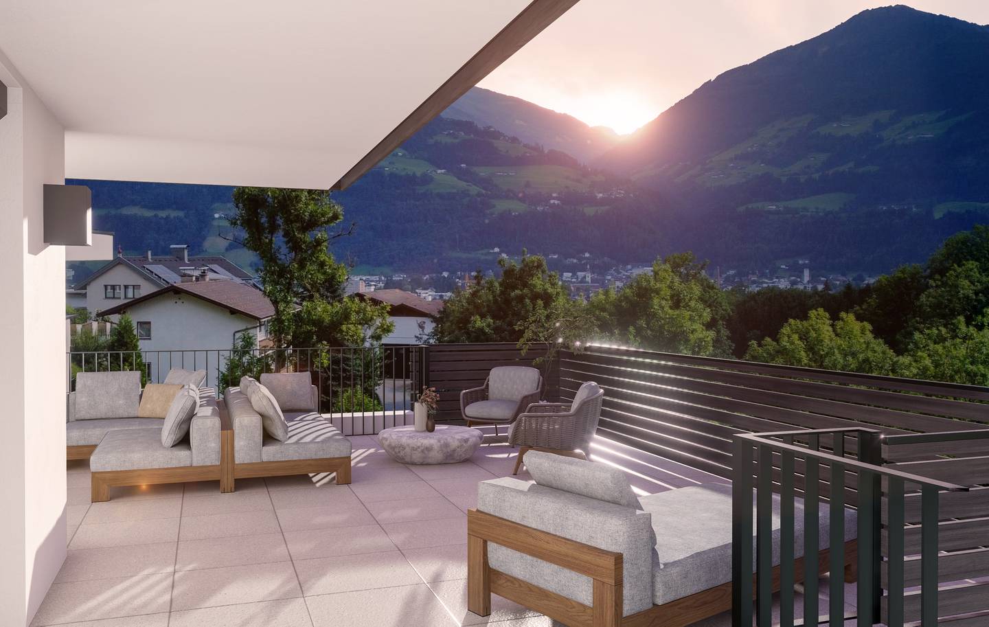 Wohnung mit großer Terrasse und unverbaubarem Bergblick