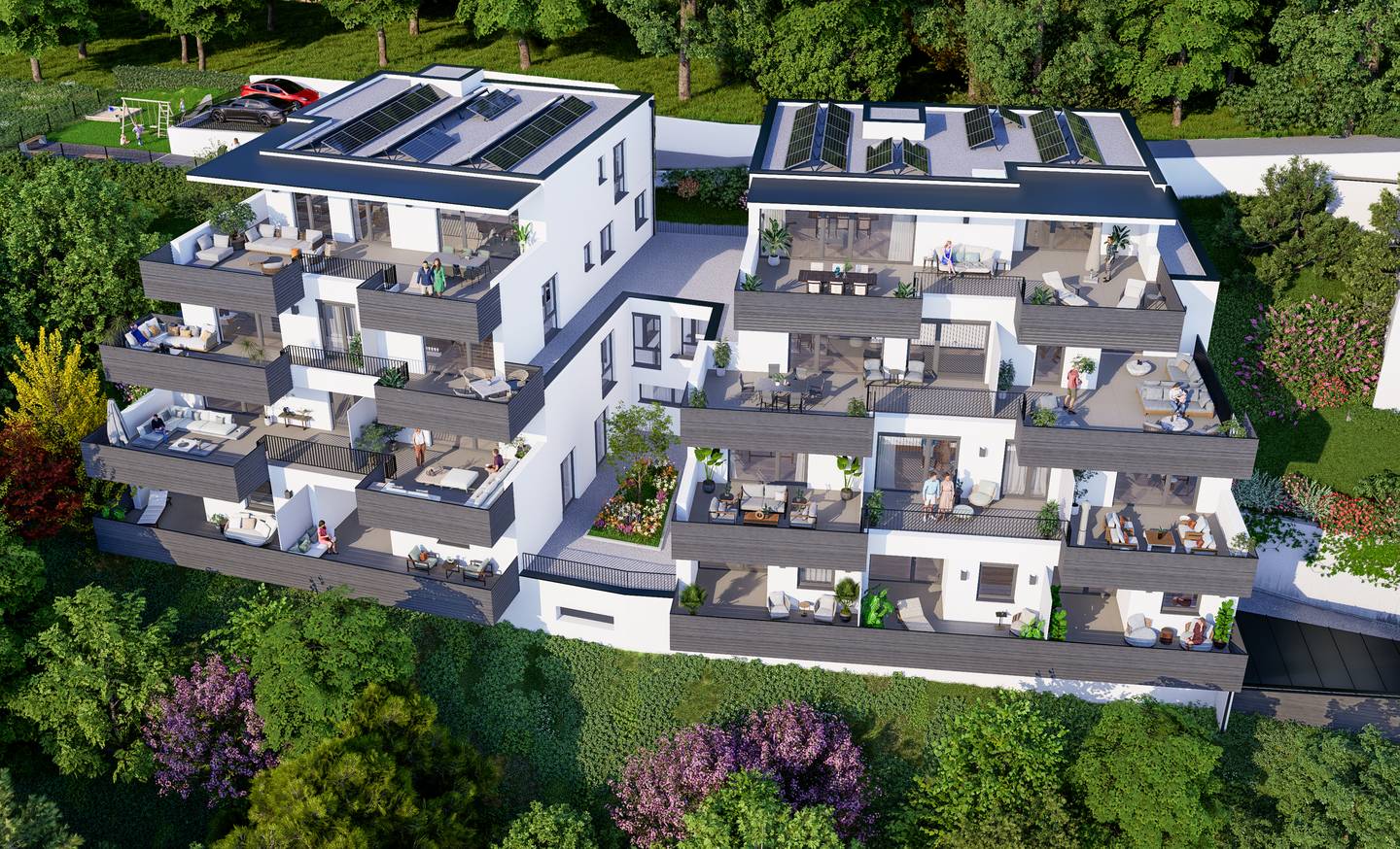 Sonniges Penthouse mit großer Terrasse und Bergblick