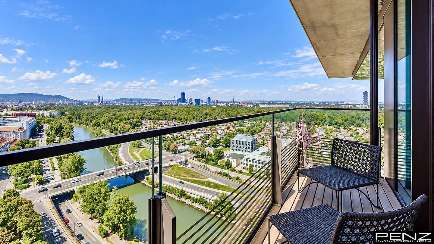 WIEN Landstraße: Moderne Wohnung mit Balkon und Pool am Dach