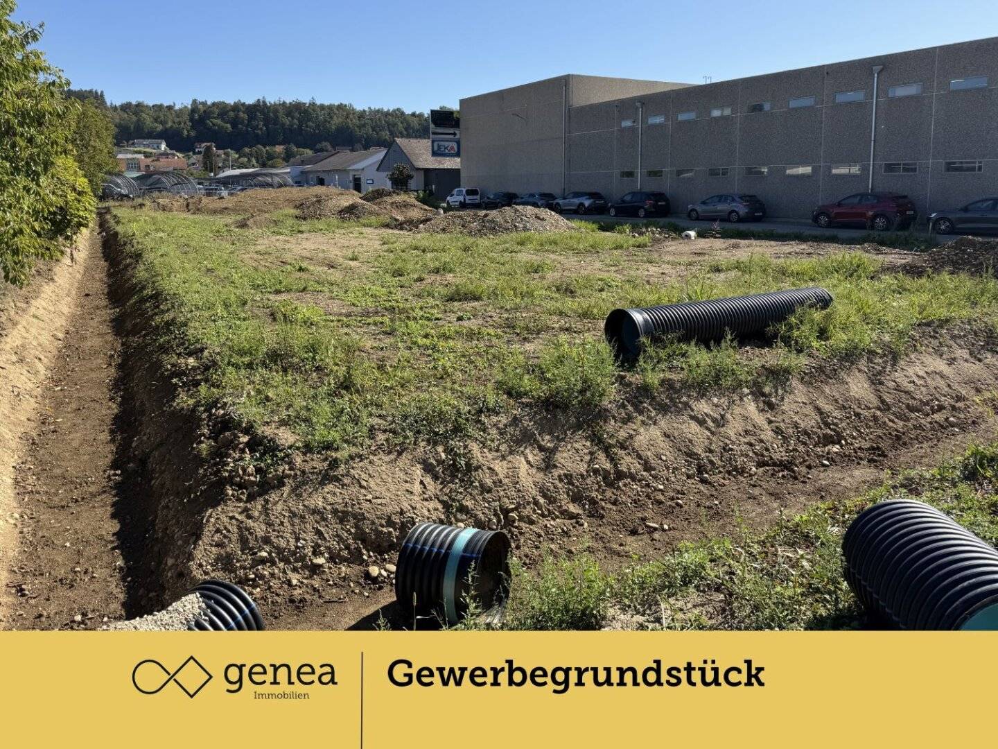 Fully serviced commercial building plot in Hausmannstätten – paved access