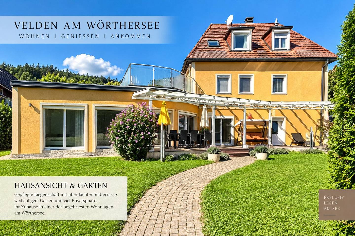 Velden am Wörthersee, Apartment building with 3 autonomous residential units, garden, terraces &amp; wellness