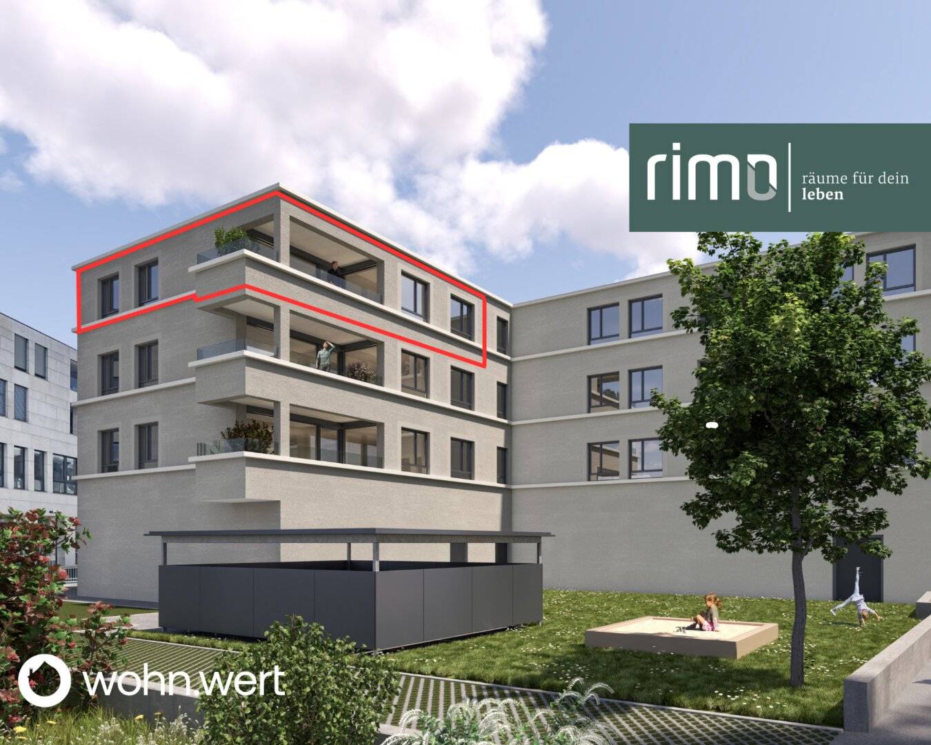4-room penthouse apartment at Jahnplatz in central Feldkirch - first occupancy - for rent - Top A3.1