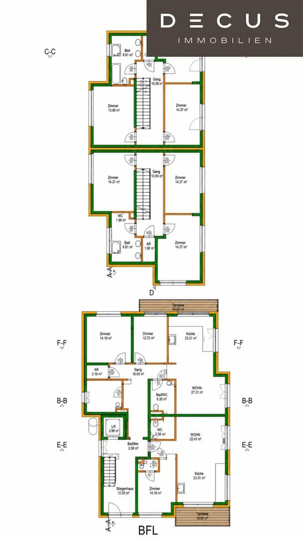 Residential development in Vienna-Donaustadt – nine apartments, two semi-detached houses and underground car park